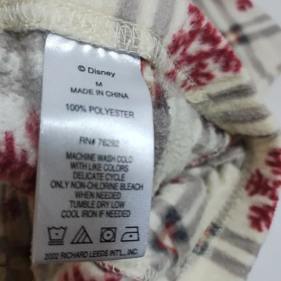 Disney Fleece Pajama Pants Plaid‎ Snowflake Cozy Lounge Bottoms Size M - Picture 3 of 5